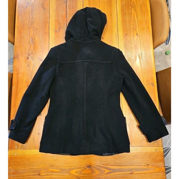 Michael Kors Wool Blend Pea Coat Jacket Black SZ 6 - Picture 5 of 7